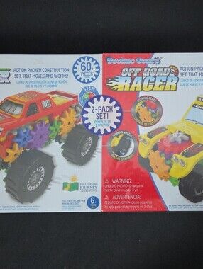 Monster Truck & Off-Road Racer Gear Builder Set - Yellow and Red